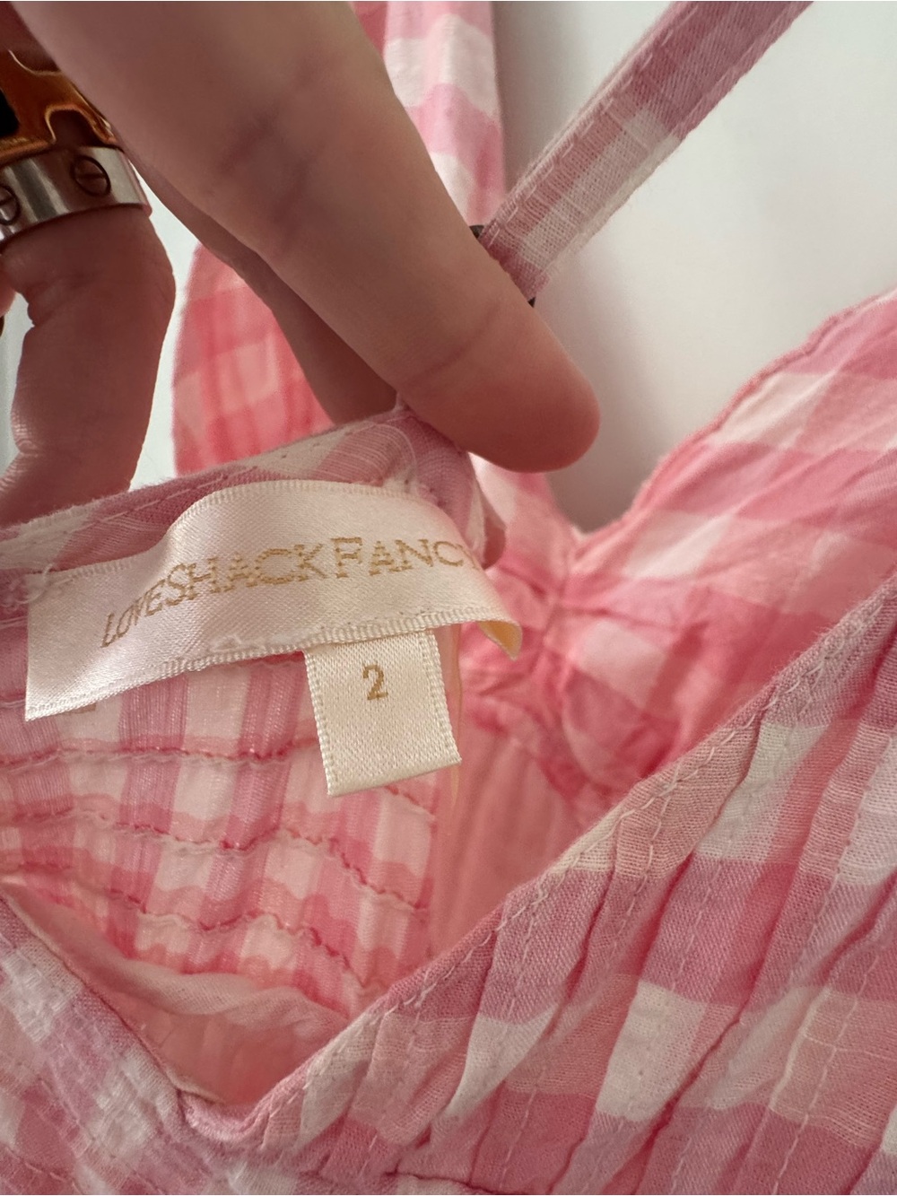 LoveShackFancy Pink Gingham Sundress - Picture 3 of 4